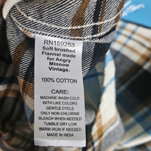 Angry Minnow Hamm's Beer Patch Plaid Flannel Button Down - Picture 11 of 11